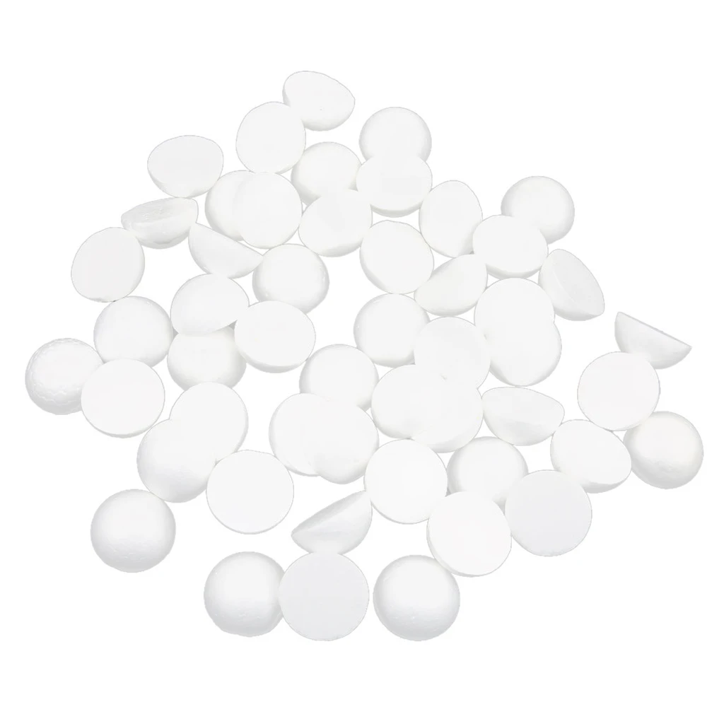 

50pcs 50mm White Modelling Craft Polystyrene Foam Balls Spheres DIY Material
