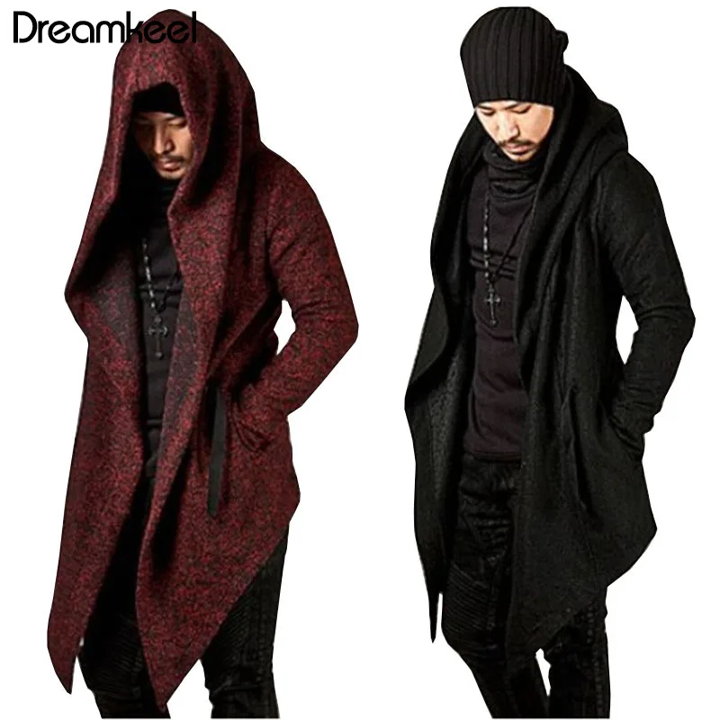 2019 new Men Hooded Sweatshirts Black Hip Hop Mantle Hoodies Fashion Jacket long Sleeves Cloak Man's Coats Outwear Hot Sale Y | Мужская