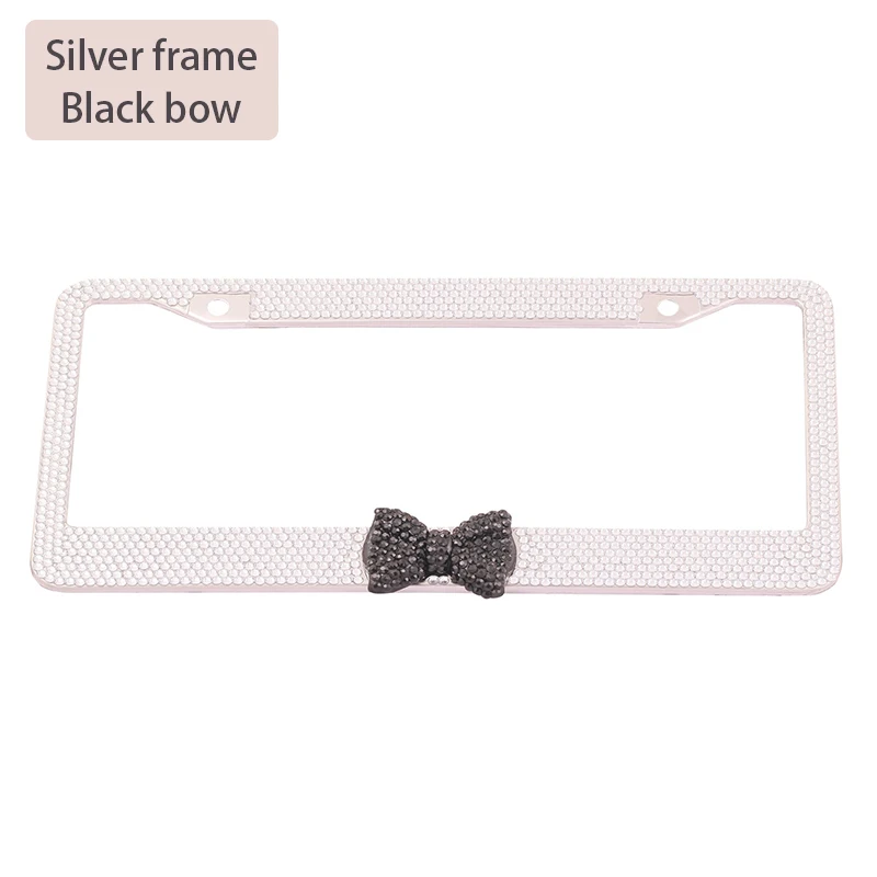 Рамка для номерного знака автомобиля крепление с кристаллами и бантом украшение