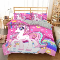 cartoon unicorn bedding set duvet cover set usa queenkingquiltblanket cover set magic rainbow unicorn