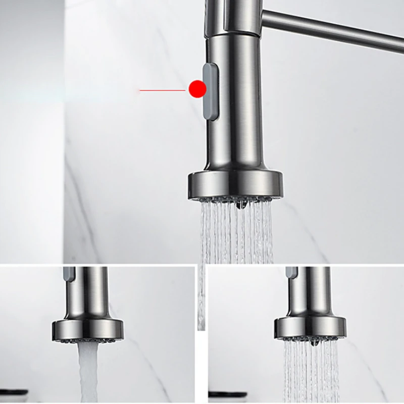 Смесители для горячей и холодной кухни щетка из латуни никель вращение на 360