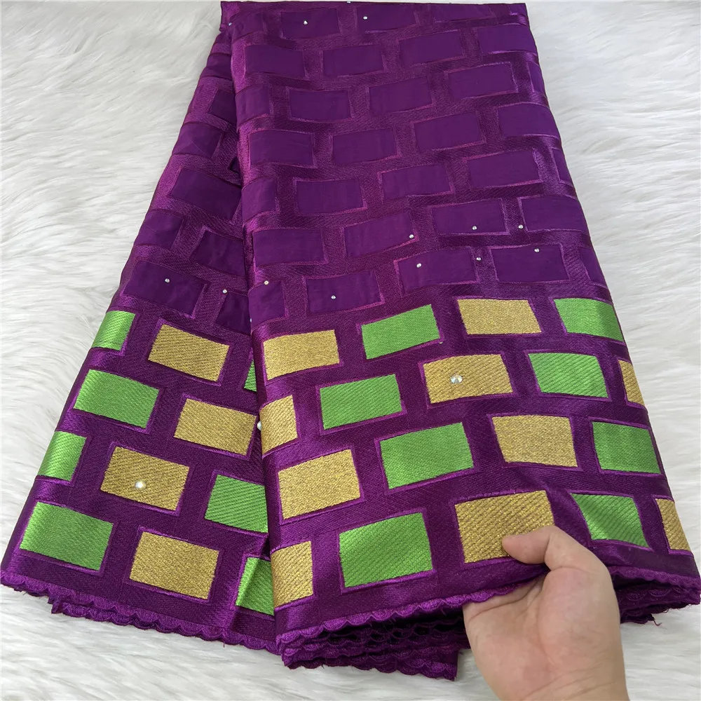 

Purple Green African Cotton Lace Fabric High Quality Nigerian Lace Fabric Stone Swiss Voile Lace In Switzerland For Women Party