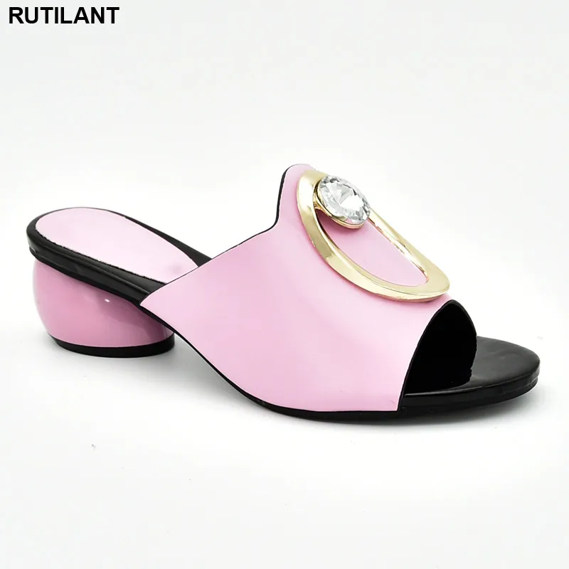 Новое поступление женские тапочки на низком каблуке Женская обувь из