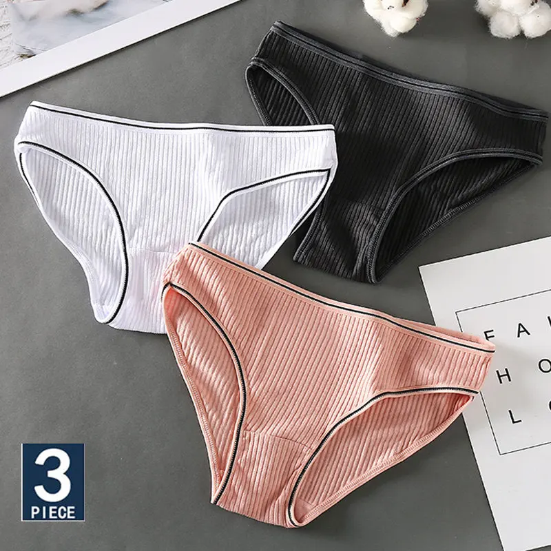 3 шт./компл. хлопковые трусики для женщин пикантные нижнее белье трусы женские