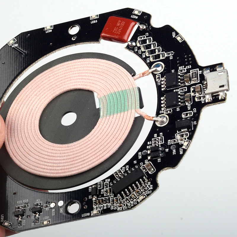 VEEAII Qi Беспроводное зарядное устройство 10 Вт 7 5 PCBA DIY печатная плата катушка модуль