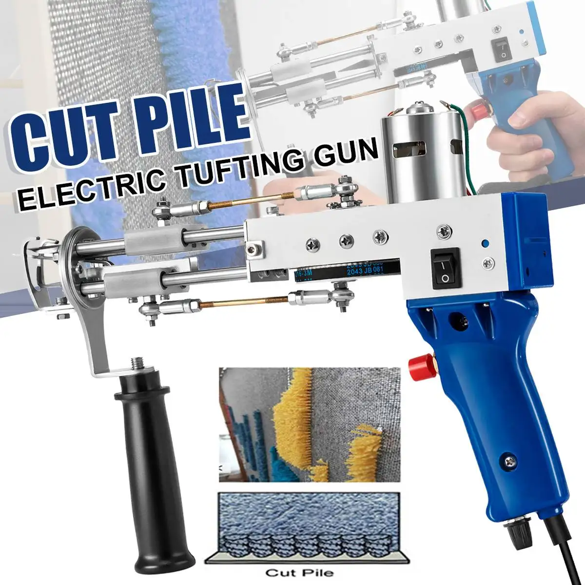 Pistola el&eacute;ctrica de mano para alfombra, 110V-240V, para montar alfombras, flocado, m&aacute;quina de pistola el&eacute;ctrica de corte de pila, TD-01 de pila-0