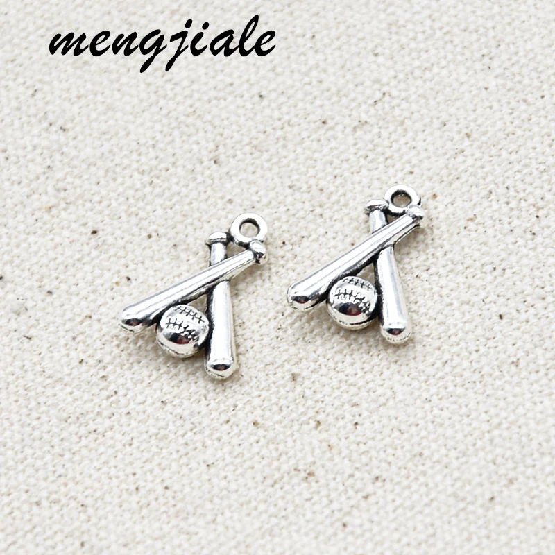 15pcs Tibetan Silver Plated Softball &amp baseball Charms for Jewelry Making Accessories DIY 19*13*3mm | Украшения и аксессуары
