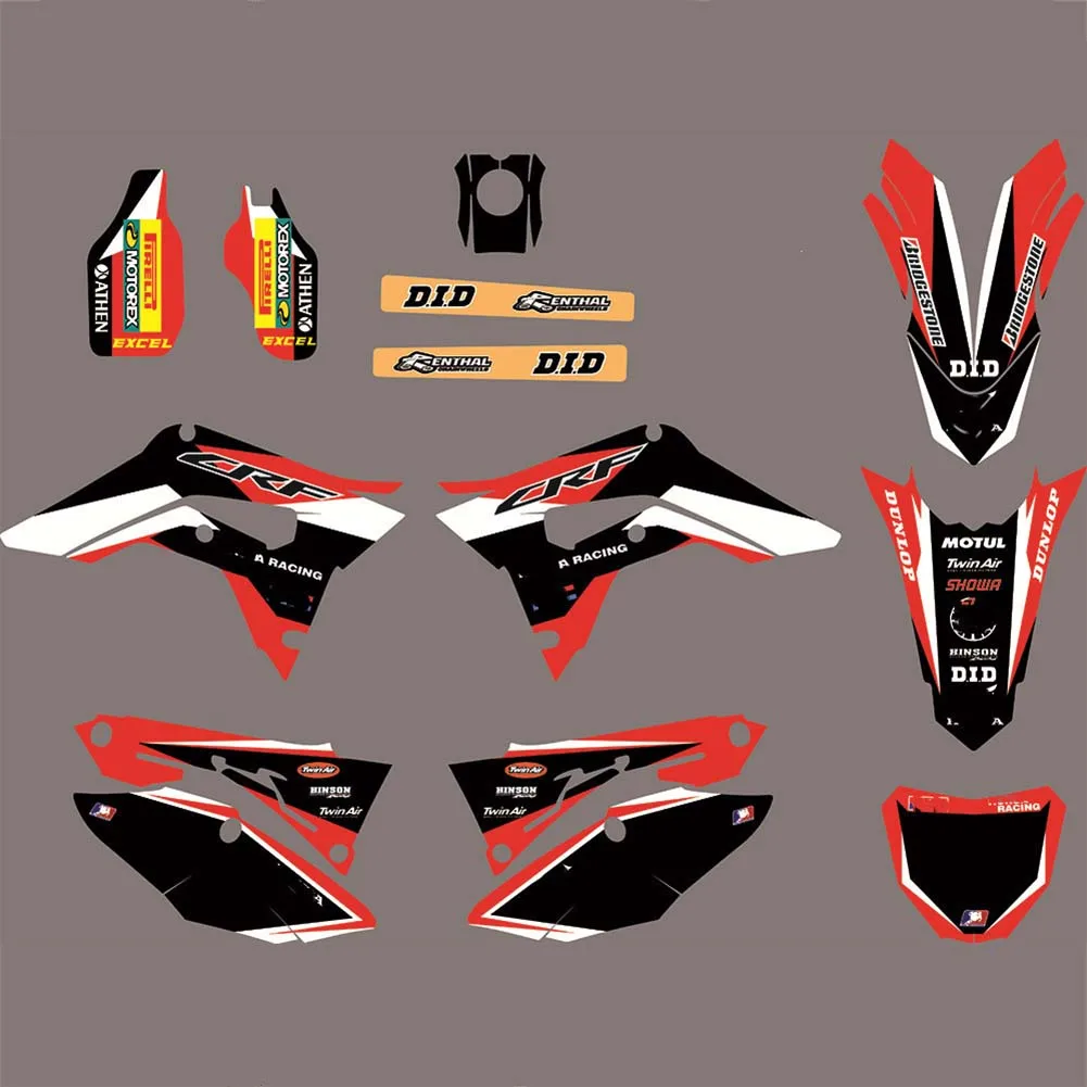 Индивидуальные графические фоны наклейки наборы наклеек для Honda CRF 450 CRF450R 2017 2018-2020