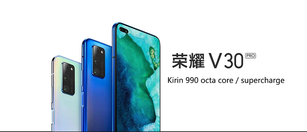 Смартфон Honor V30 Pro Kirin990, четыре ядра, 5G, 6 ГБ, 8 ГБ, 128 ГБ, 40 МП, тройная камера, 40 Вт, SuperCharge, NFC, Google play