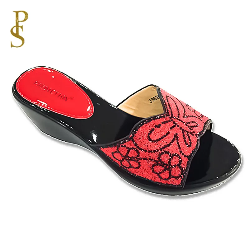 

Wedge heel PU sole slippers Lady's summer shoes