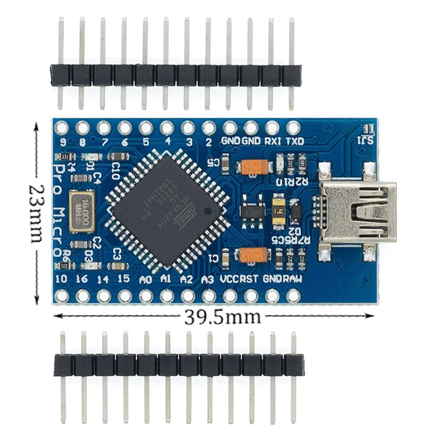 10 шт. плата Mini USB ATmega32U4 Pro Micro 5 В/16 МГц модуль платы для Arduino Leonardo ATMega 32U4 контроллер