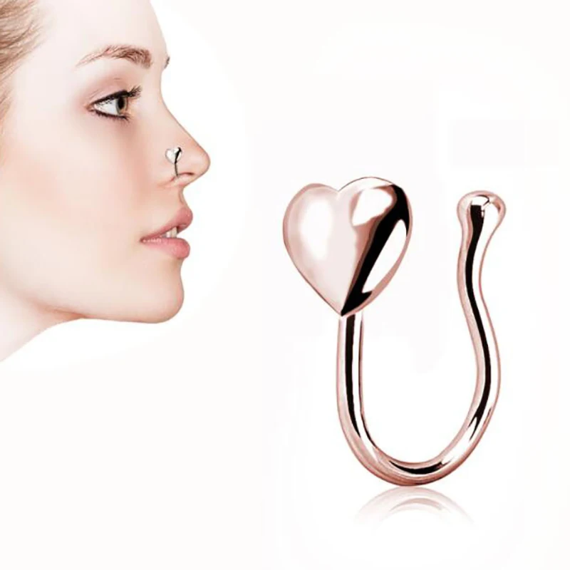 

Кольцо для носа с поддельным сердцем, 1 шт., клипса для носа, не пирсинг, искусственный пирсинг, ювелирные изделия, аксессуары для женщин, деко...
