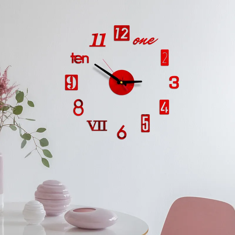 Новые Настенные часы сделай сам 3D зеркальные наклейки на поверхность украшение