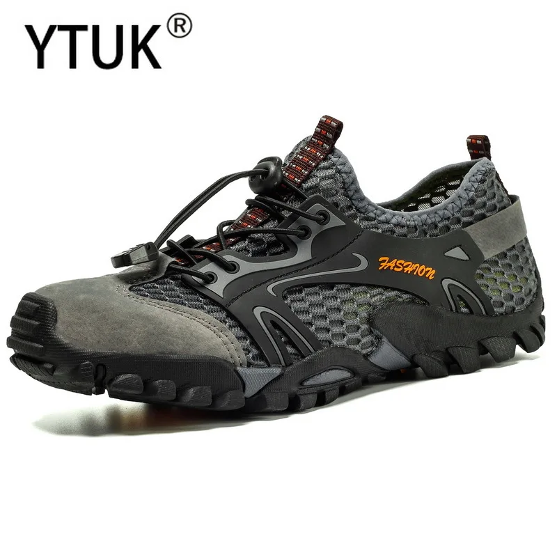 

YTUK/Мужская сетчатая обувь Aqua, уличная профессиональная Нескользящая прочная обувь для походов вверх по течению, мужские крутые походные во...