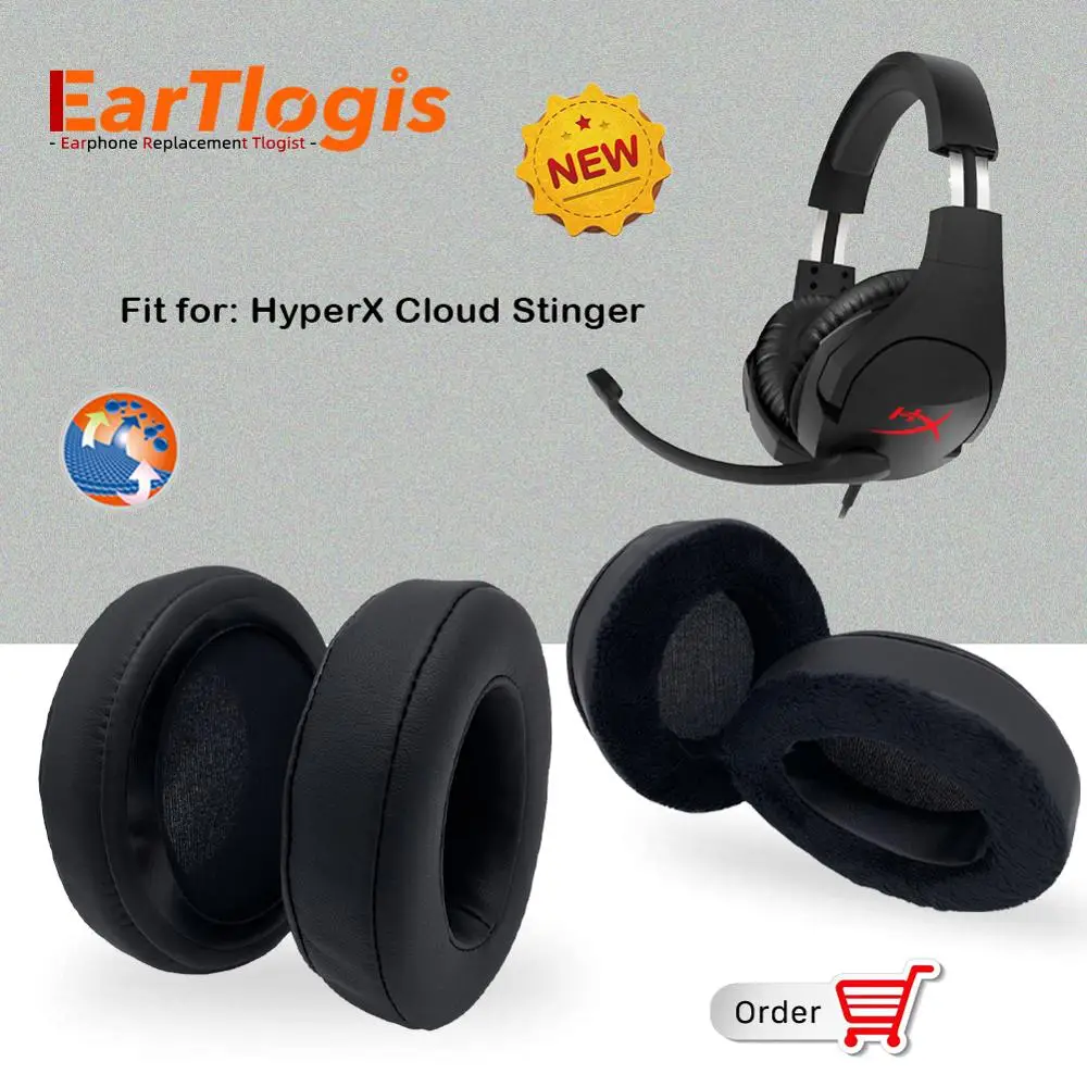 

EarTlogis Replacement Ear Pads for Kingston HyperX Cloud Stinger Headset Parts Earmuff Cover Cushion Cups pillow