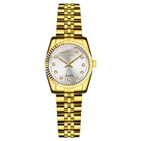 yolako brand womens steel band casual gold watch fashion diamond encrusted quartz wristwatch