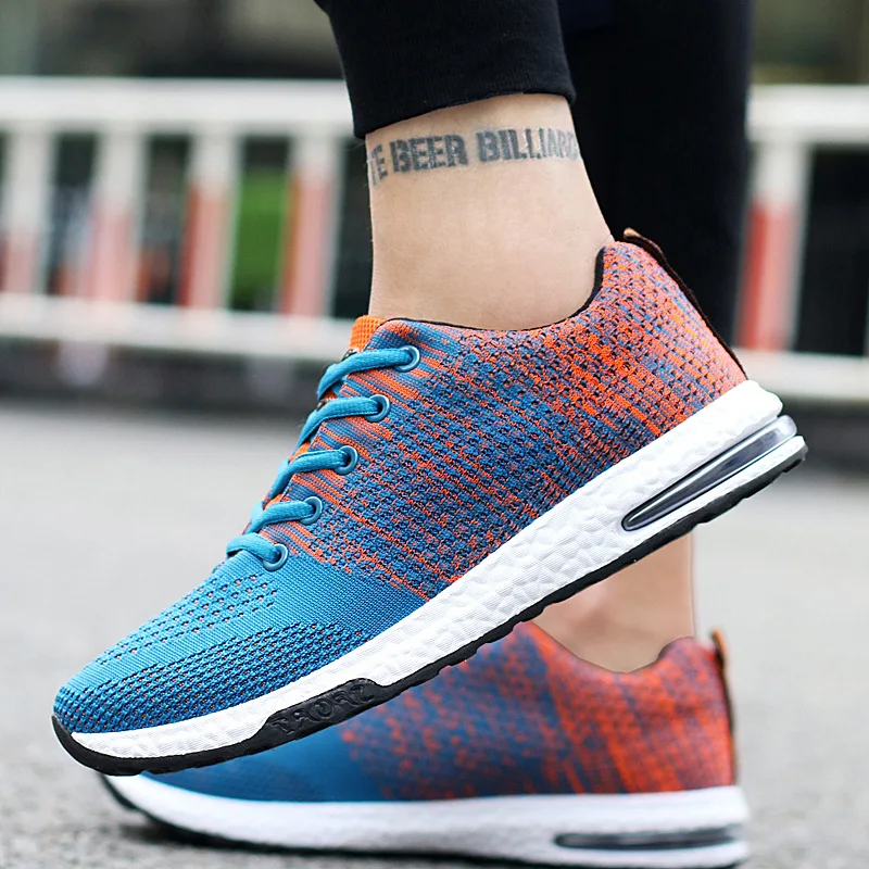 

Мужская спортивная обувь, летающая тканая воздушная подушка, Корейская версия мужской обуви, серия для отдыха с студенческими беговыми кро...