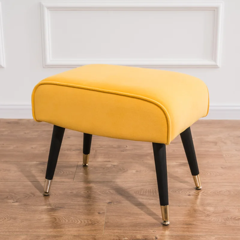 

Современный бархатный стол с мягкой обивкой, оттоманка, обивка с 4 деревянными ножками, Диванный стол в спальню