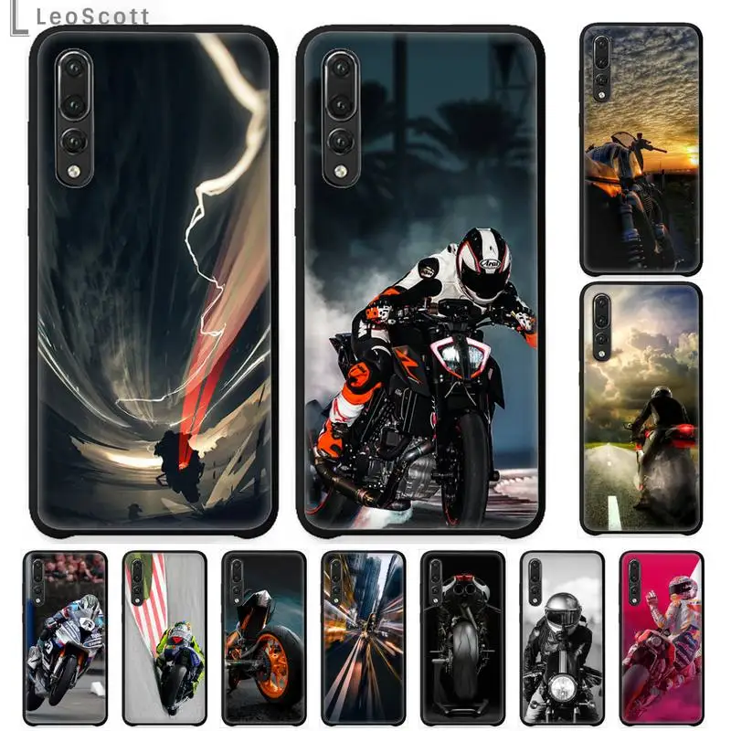 

Cool motorcycle sprint phone case for Huawei honor Mate P 9 10 20 30 40 Pro 10i 7 8 a x Lite nova 5t Soft Silicone Cover Funda