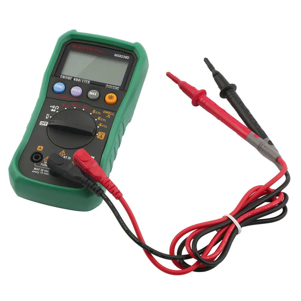 Mastech MS8239D Цифровой Автомобильный Мультиметр анализатор двигателя Hanhold тестер и