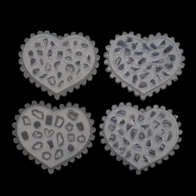 

4 Pcs/Set Nail Decoration Crystal Epoxy Resin Mold 3D Mini Gravel Silicone Mould N58F