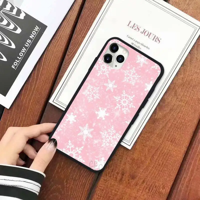 

Merry Christmas snowflake Ice flower Phone Case for iPhone 11 12 pro XS MAX 8 7 6 6S Plus X 5S SE 2020 XR