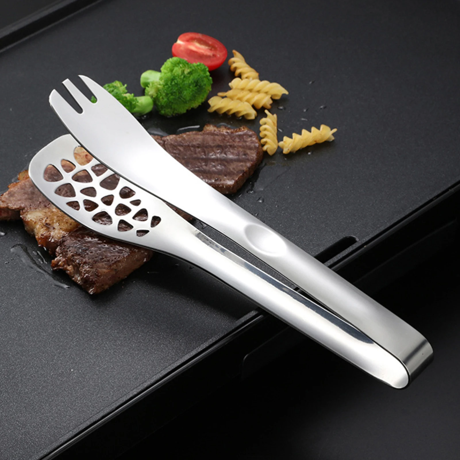

304 stainless steel food tongs, barbecue tongs, bread tongs, buffet anti-scalding tongs, household kitchen tools, fast delivery