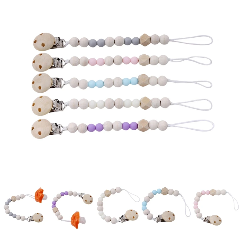 Ручная работа деревянная цепочка для соски безопасная прорезывания зубов