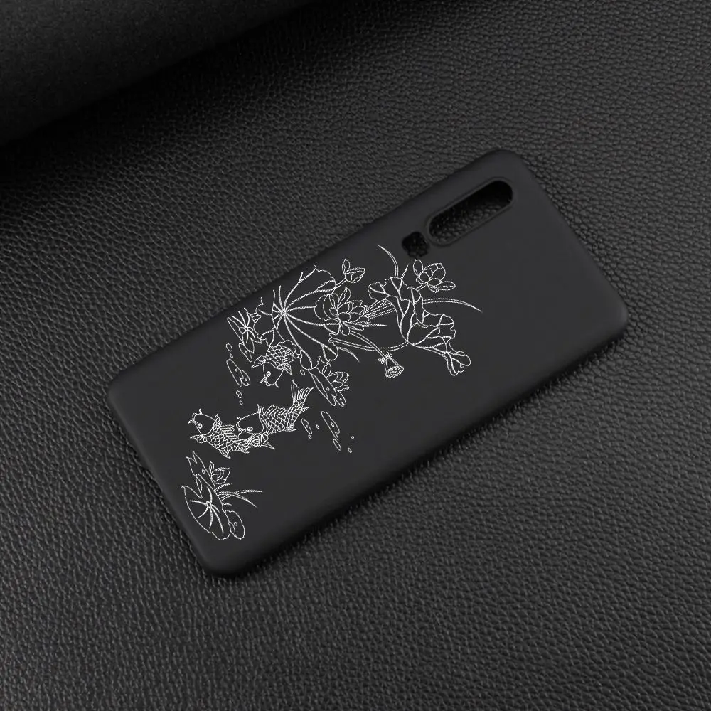 Черный силиконовый чехол для телефона huawei P Smart 2019 P20 Lite P30 LITE pro phon cover coque fundas