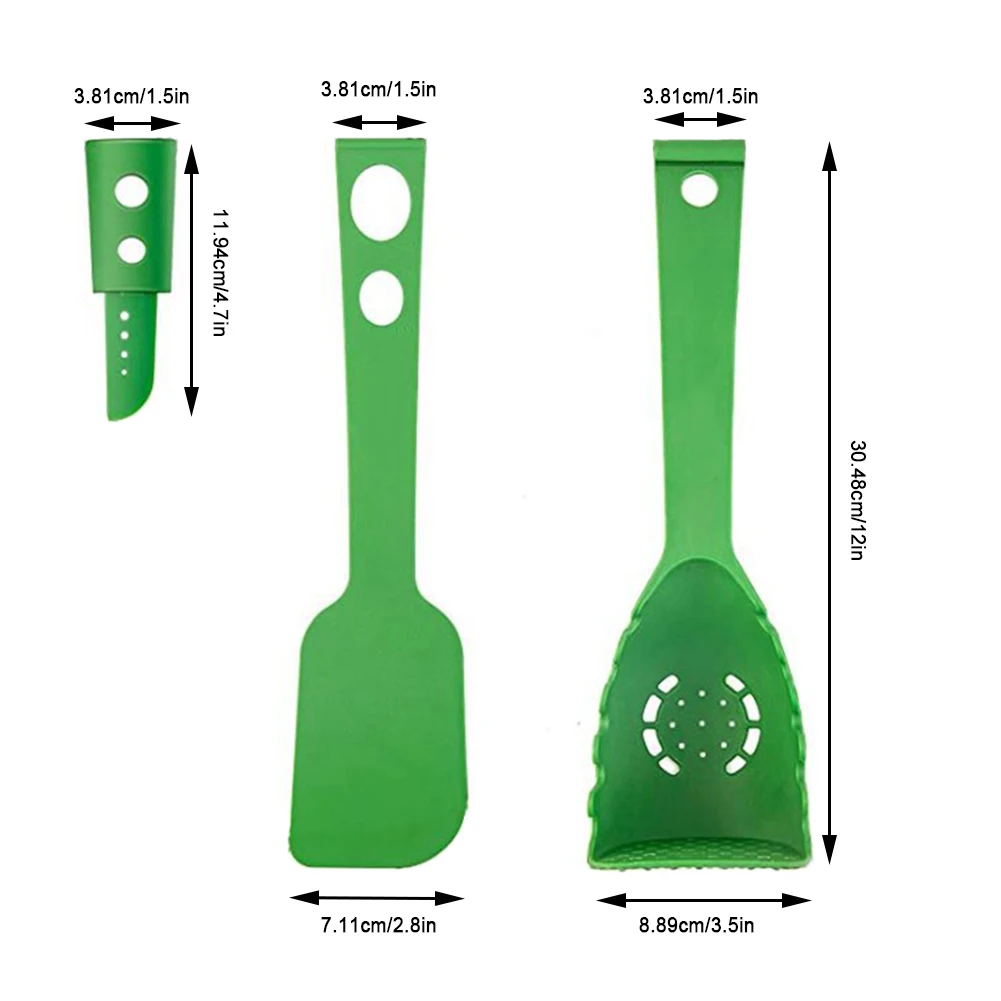 

Versatile 8 in 1 Cookware Set Multipurpose Kitchen Spatula Colander for Cutting Scratching Measuring Separating Mashing Gadget