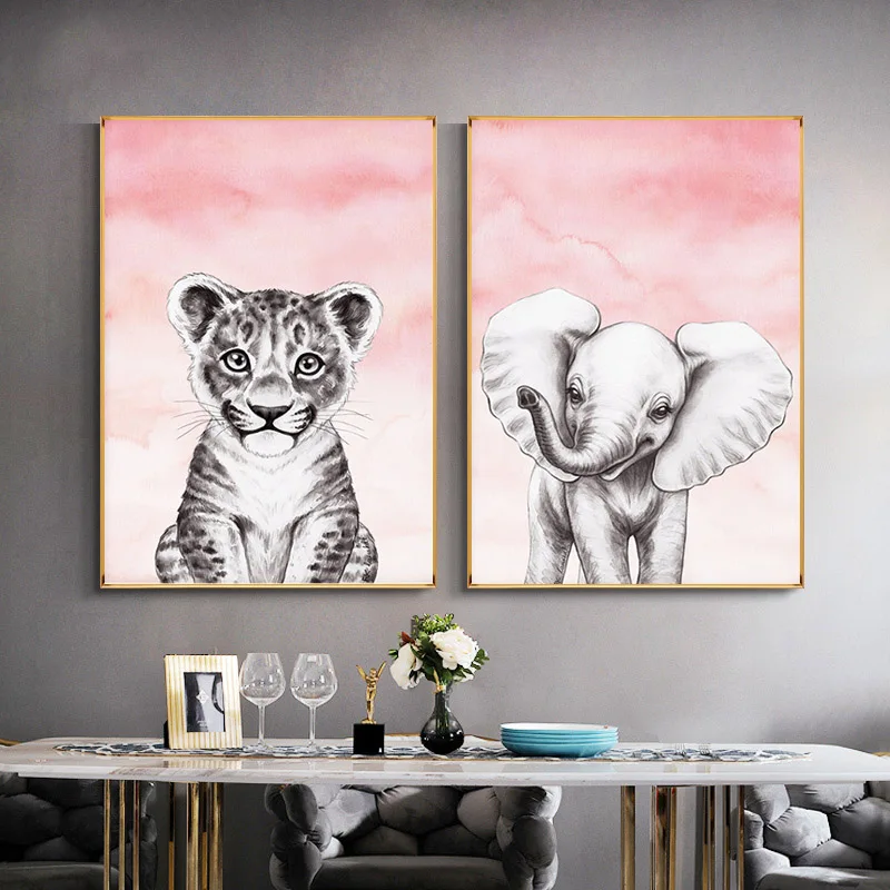 Алмазная картина сделай сам розовый жираф слон Зебра | Дом и сад