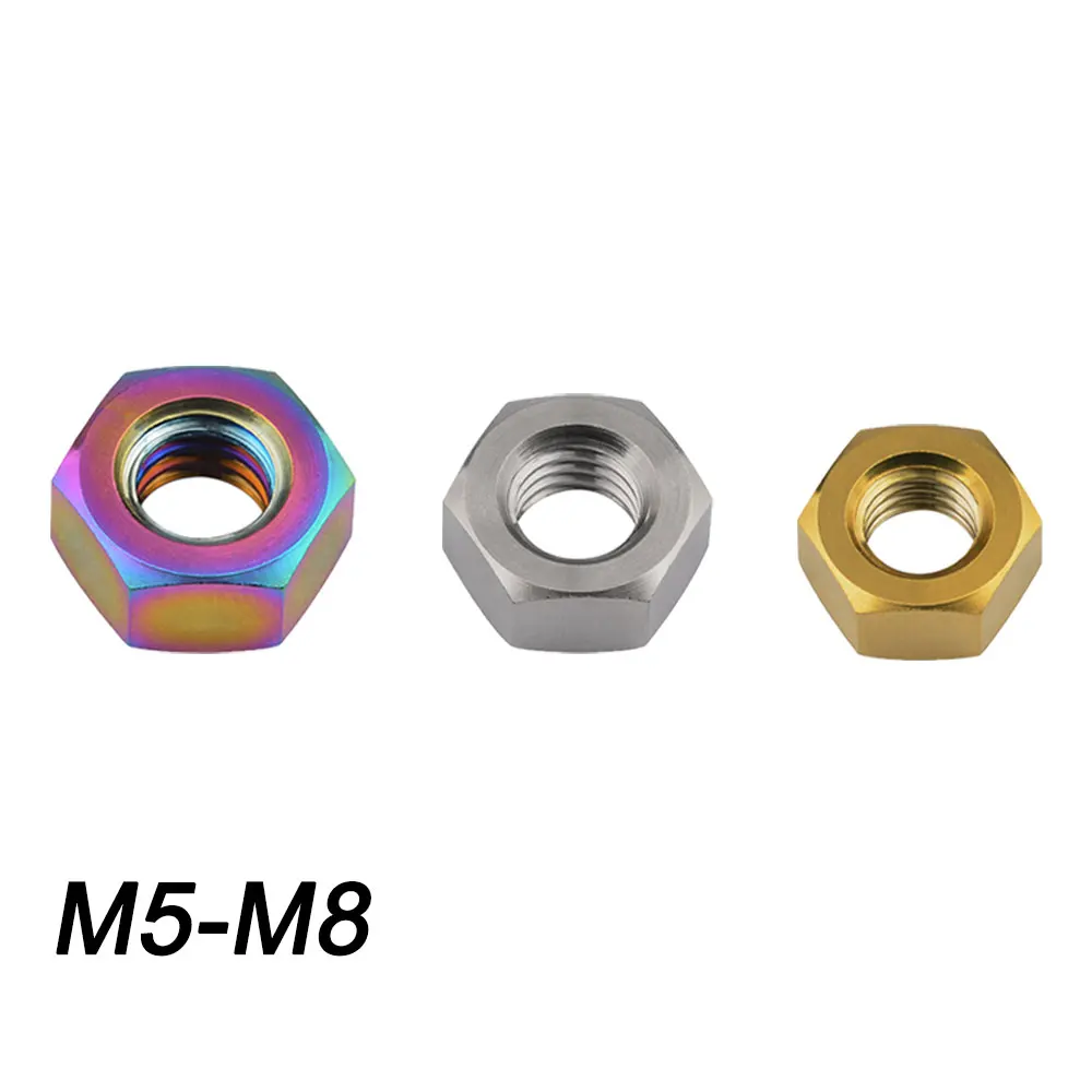 Титановые гайки Xingxi M5 M6 M8 Ti шестигранная гайка для велосипеда мотоцикла