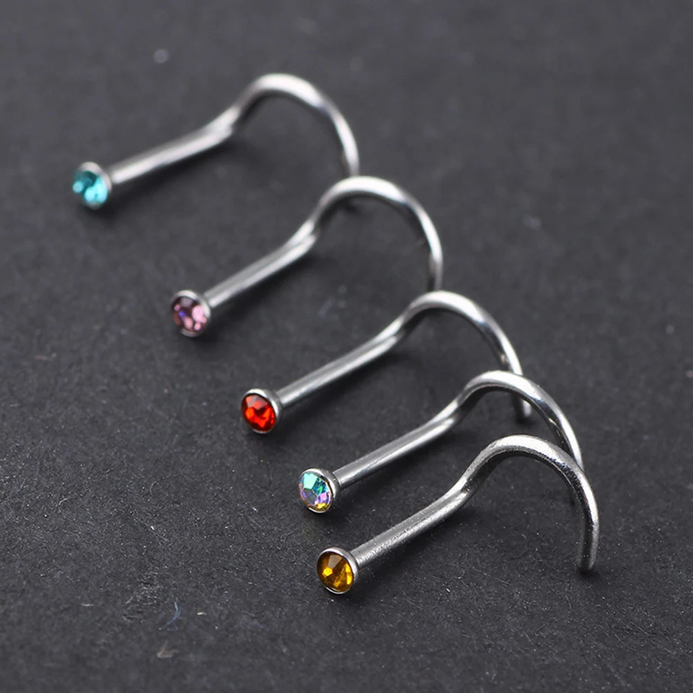 Серьги-гвоздики из нержавеющей стали с кристаллами Стразы для носа