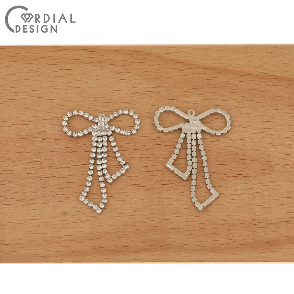 

Cordial Design 50Pcs 32*45MM Jewelry Accessories/Earring Findings/CZ Pendant/Earring Connectors/Claw Chain/Hand Made/DIY Charms