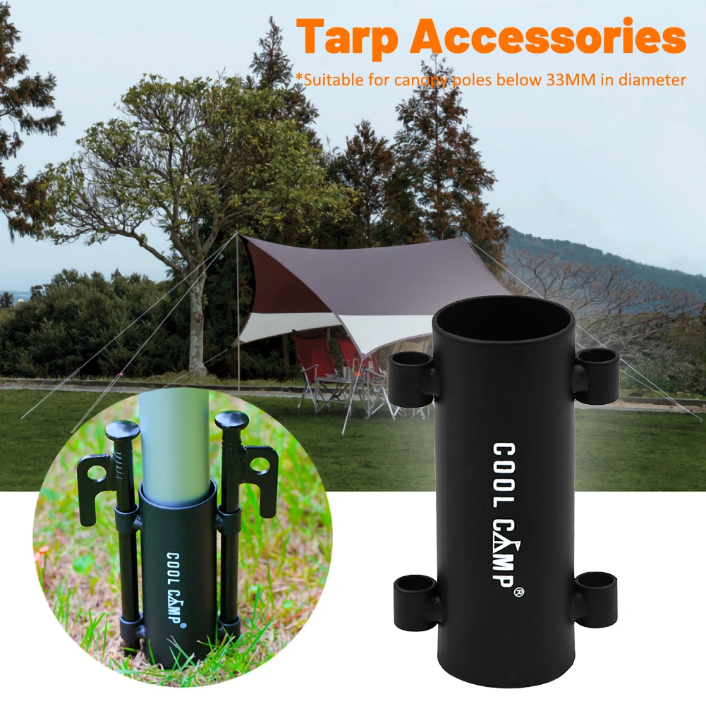 

Outdoor Awning Camping Fishing Canopy Poles Holder Windproof Tarp Poles Fixed Holder to Strengthen Windproof Tent Awning Pole