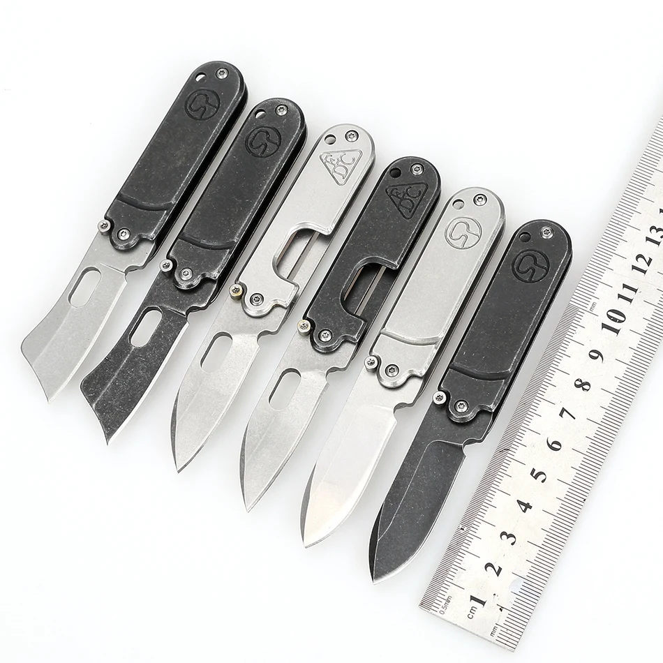 

Mini Outdoor Folding Knife Stainless Steel Stonewashed Key Chain Pendant Pendant Pea Shape Knife