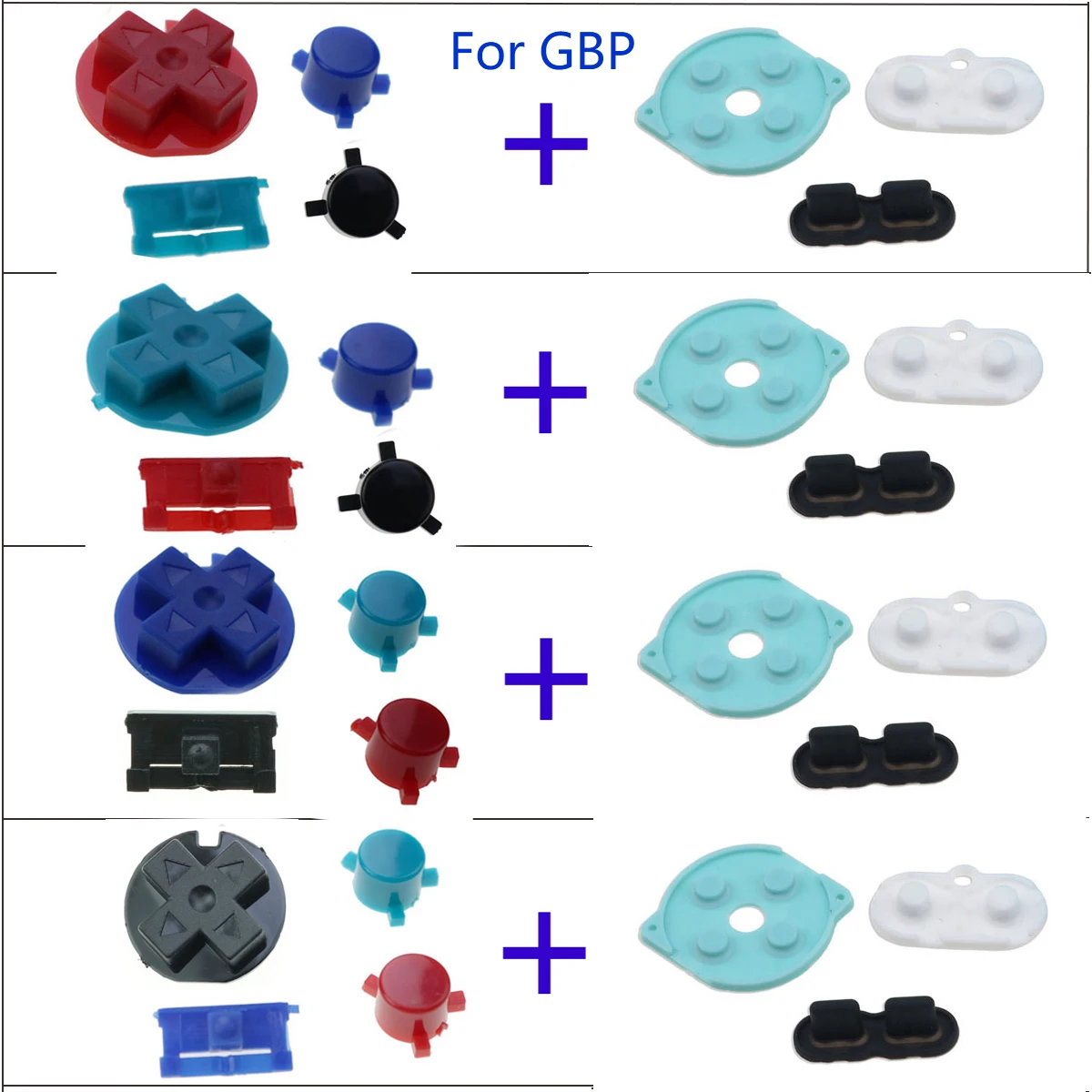 

JCD para Nintend Gameboy de bolsillo de goma conductivo botones B botones teclados para GBP D almohadillas de poder de botones