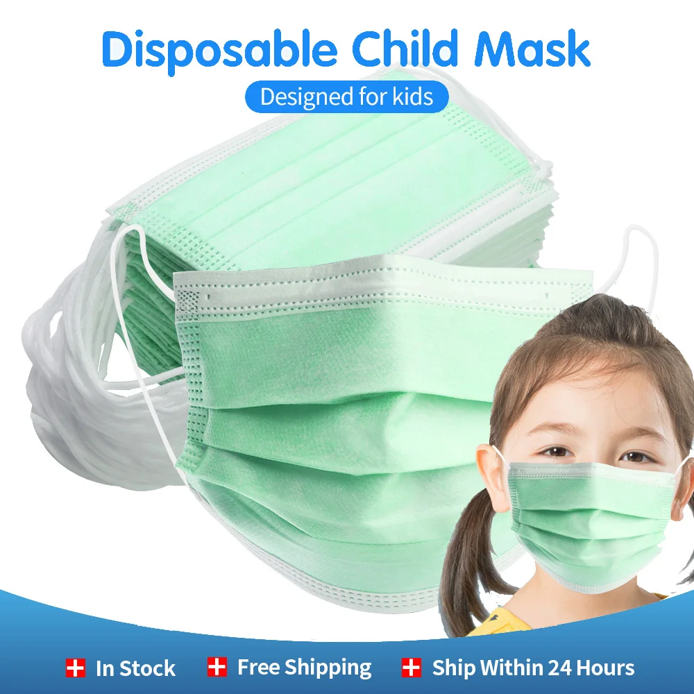 

Одноразовая детская маска от пыли, 3 слоя, 10-200 шт.