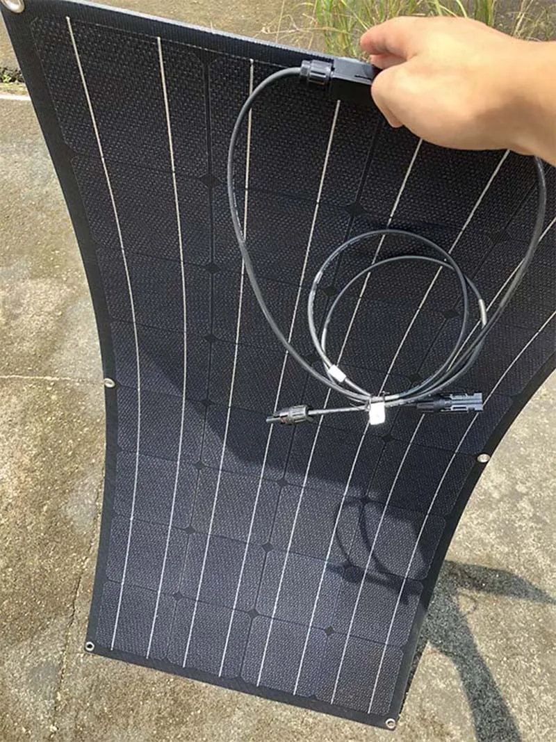 Jual Etfe Panel Tenaga Surya/Solar Panel 100 W 12 V 3Pcs Solar Battery Charger Modul Surya Fleksibel 300 W 36 V 220 V 110 V Caravan Mobil Camping Perahu RV Marine