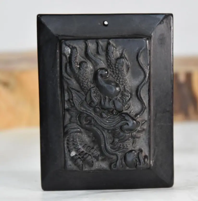 

Хуншанская культура архаизовый черный железный метеорит Дракон Амулет подвеска маленькая статуя