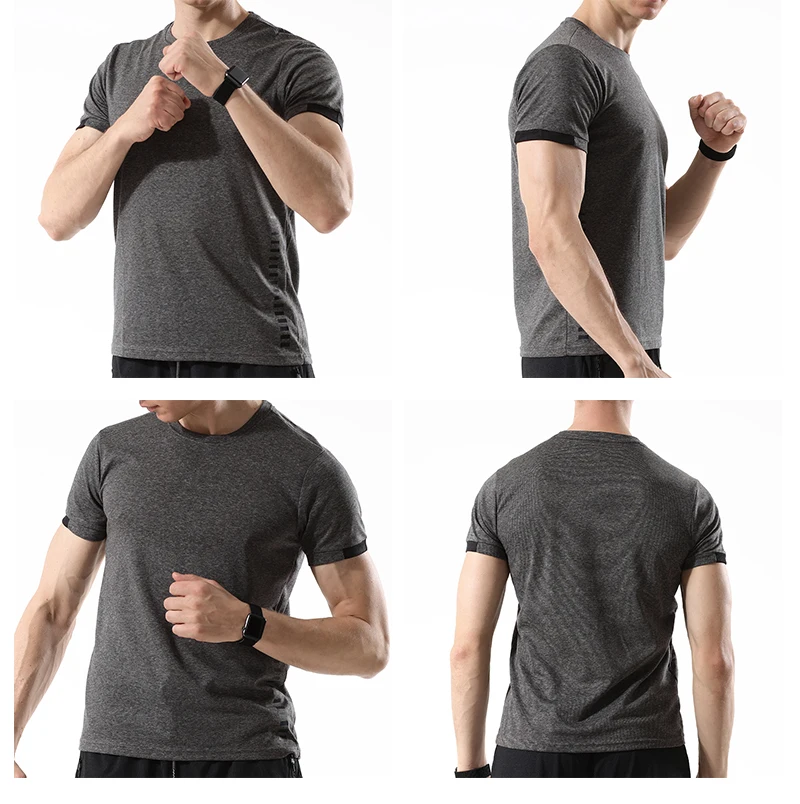 Мужская футболка с короткими рукавами для тренажерного зала бега тренировок