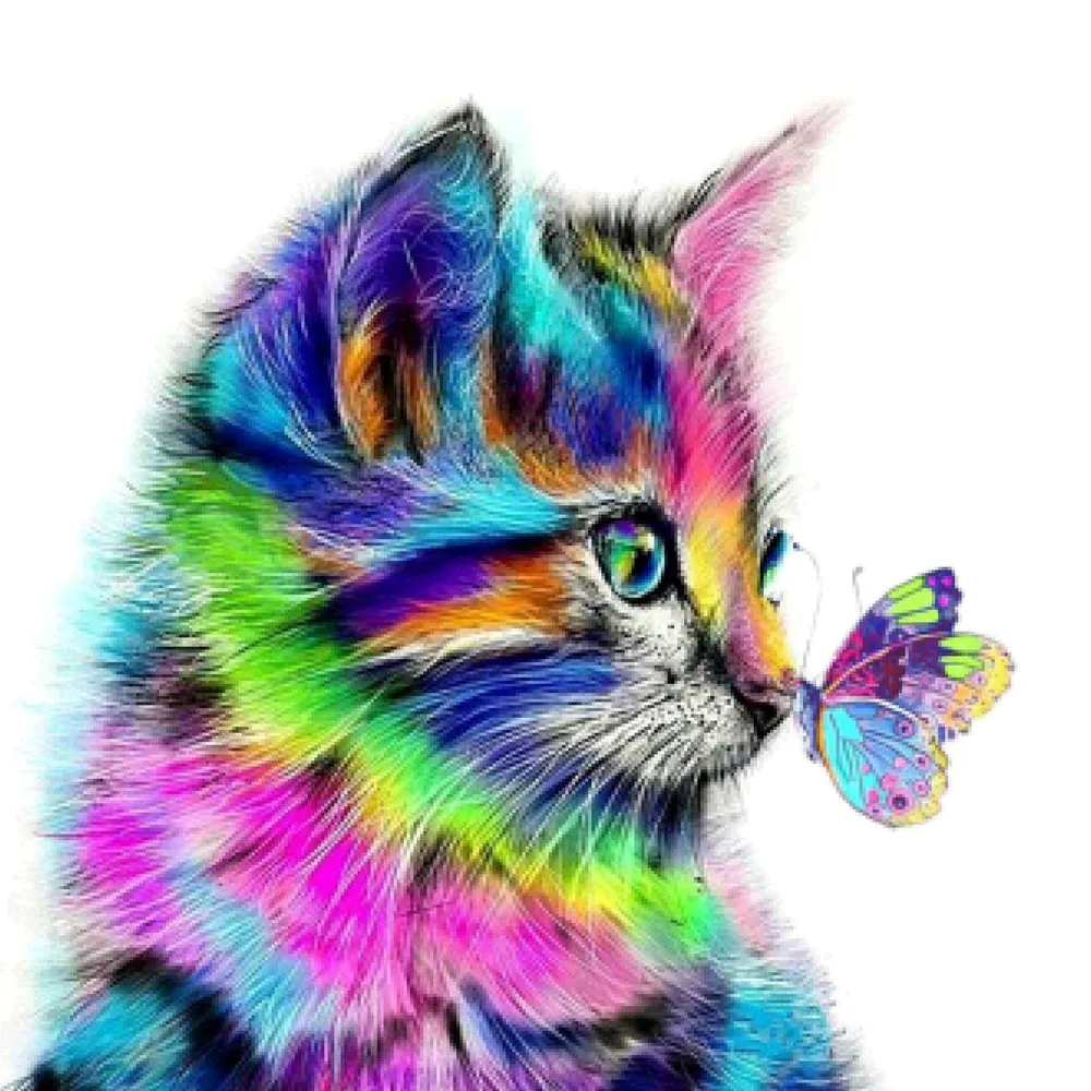 Алмазная 5D картина полная новый цветок кот мозаика вышивка украшение для дома |