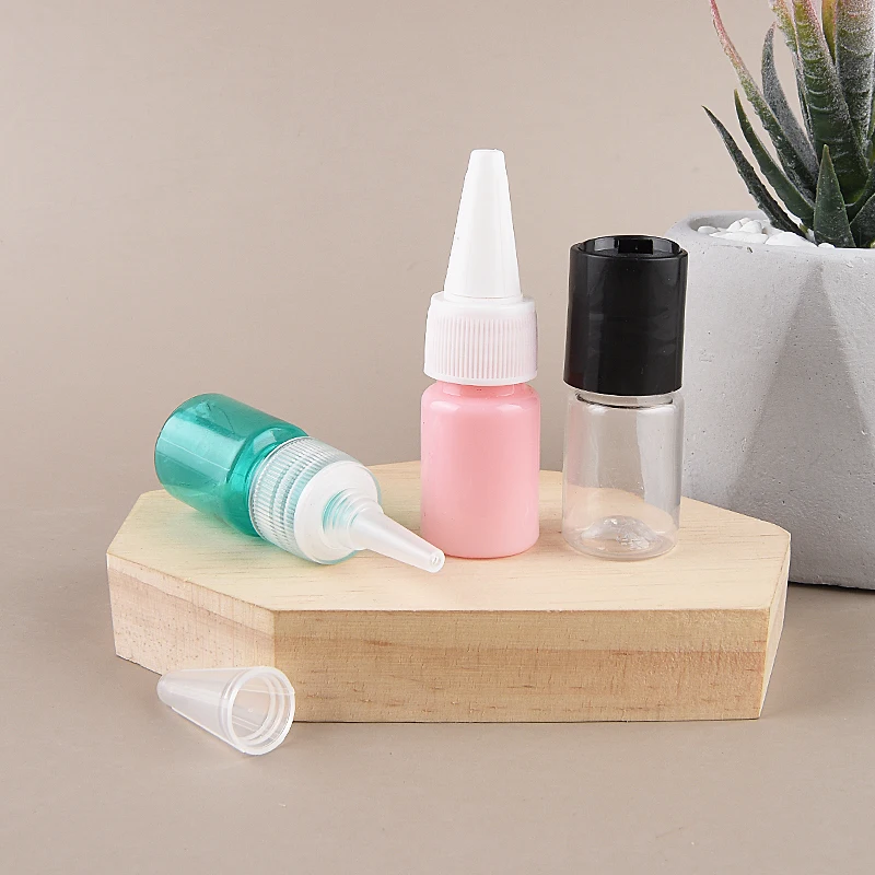Цветная пластиковая бутылка 5 мл белая/прозрачная насадка контейнер для лосьона
