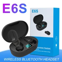 new e6s smart digital display bluetooth headset wireless mini hifi stereo in ear waterproof sports earphone