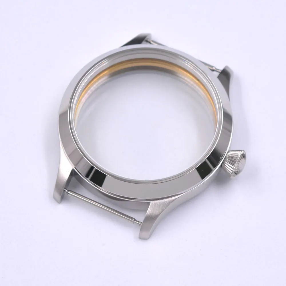 

45mm watch case Fit ETA 6497 6498 ST3600 3620 movement Solid steel Case