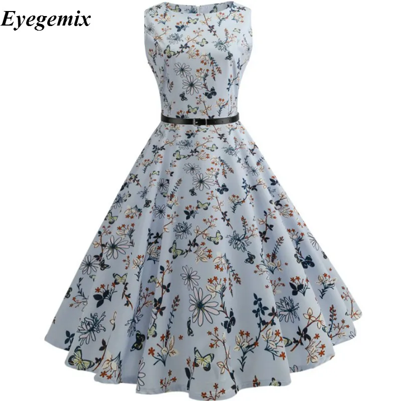 Женское винтажное платье Eyegemix в ретро стиле с цветочным принтом 1 29 50 s 60 большие