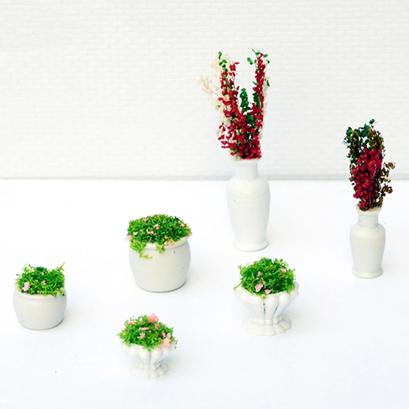 

2pcs Dollhouse Furniture 1:12 Accessories Mini Green Plant Bonsai Flower Pots 1.5cm/2cm/4.5cm/6cm