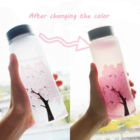 1000 ml cherry gradient color glass water bottle with protective bag for kids girl student cute fashion sport drink bottles