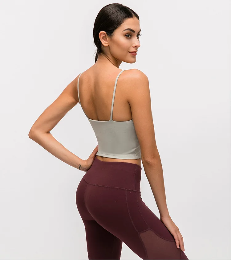 Imlario Классическая майка для занятий йогой Bralet, мягкая, облегающая, Спортзал Бодибилдинг, укороченный топ, пуш-ап, нейлон, однотонные тренировочные утягивающие майки