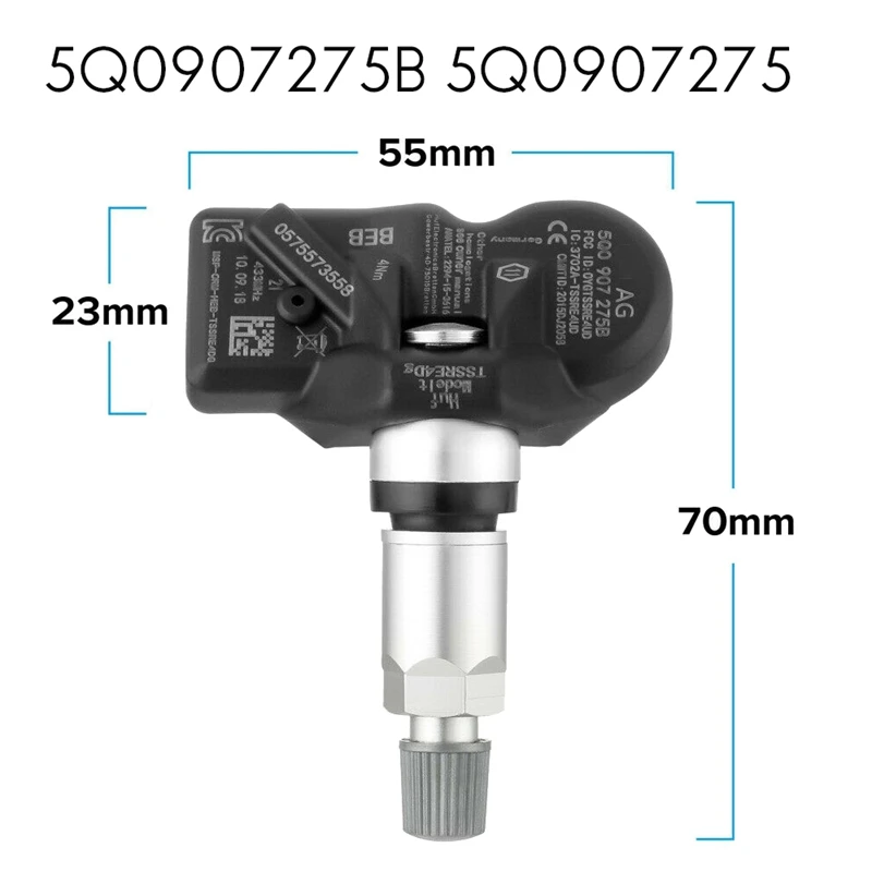 Датчик давления в шинах TPMS для Skoda Porsche Bentley Ferrari Passat Golf Tiguan Touareg 5Q0907275B 5Q0907275 1